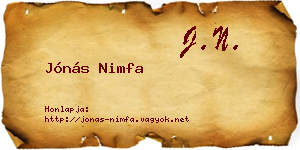 Jónás Nimfa névjegykártya